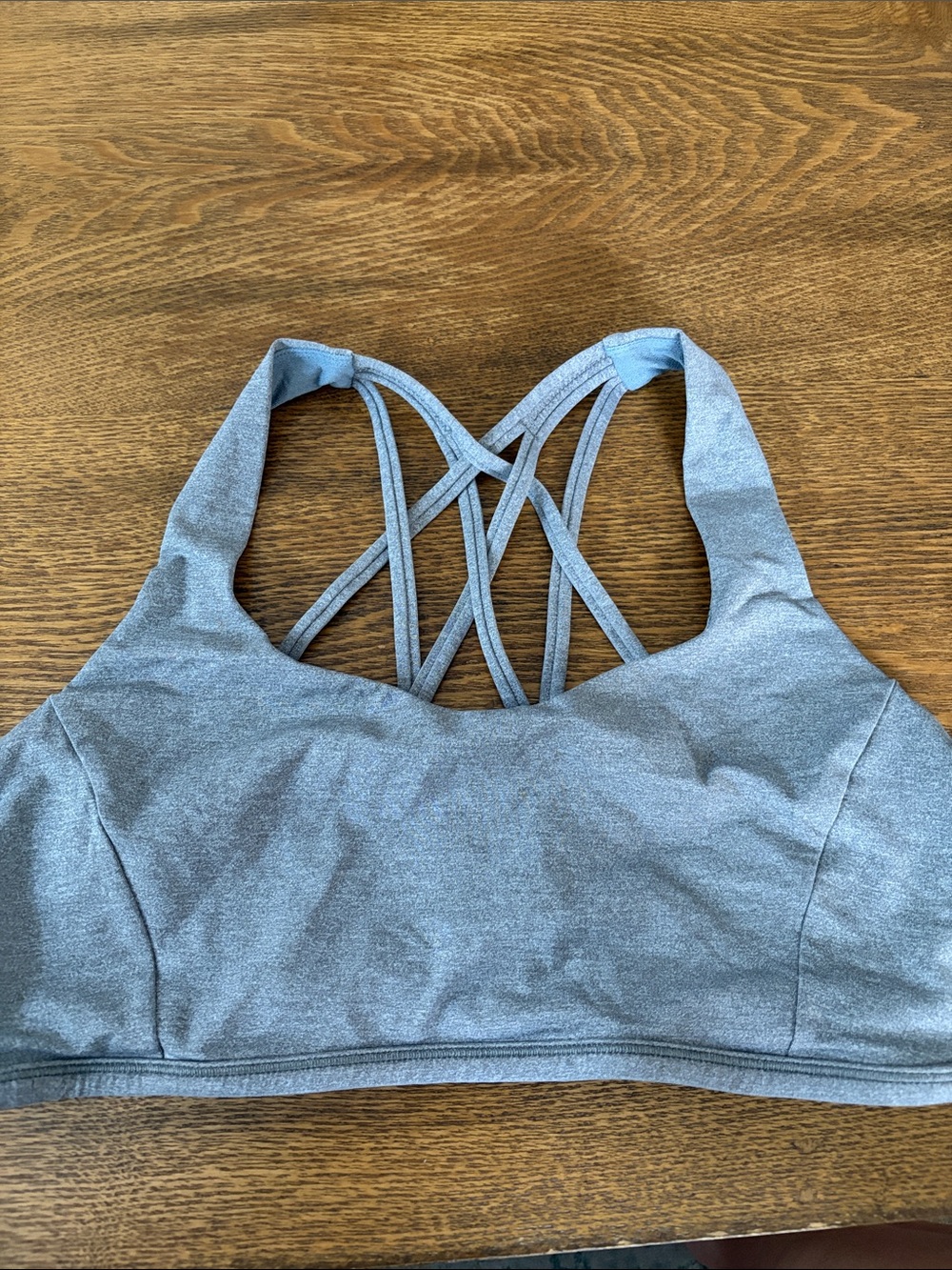 Women’s Lululemon Heather Gray Strappy Sports Bra size 10